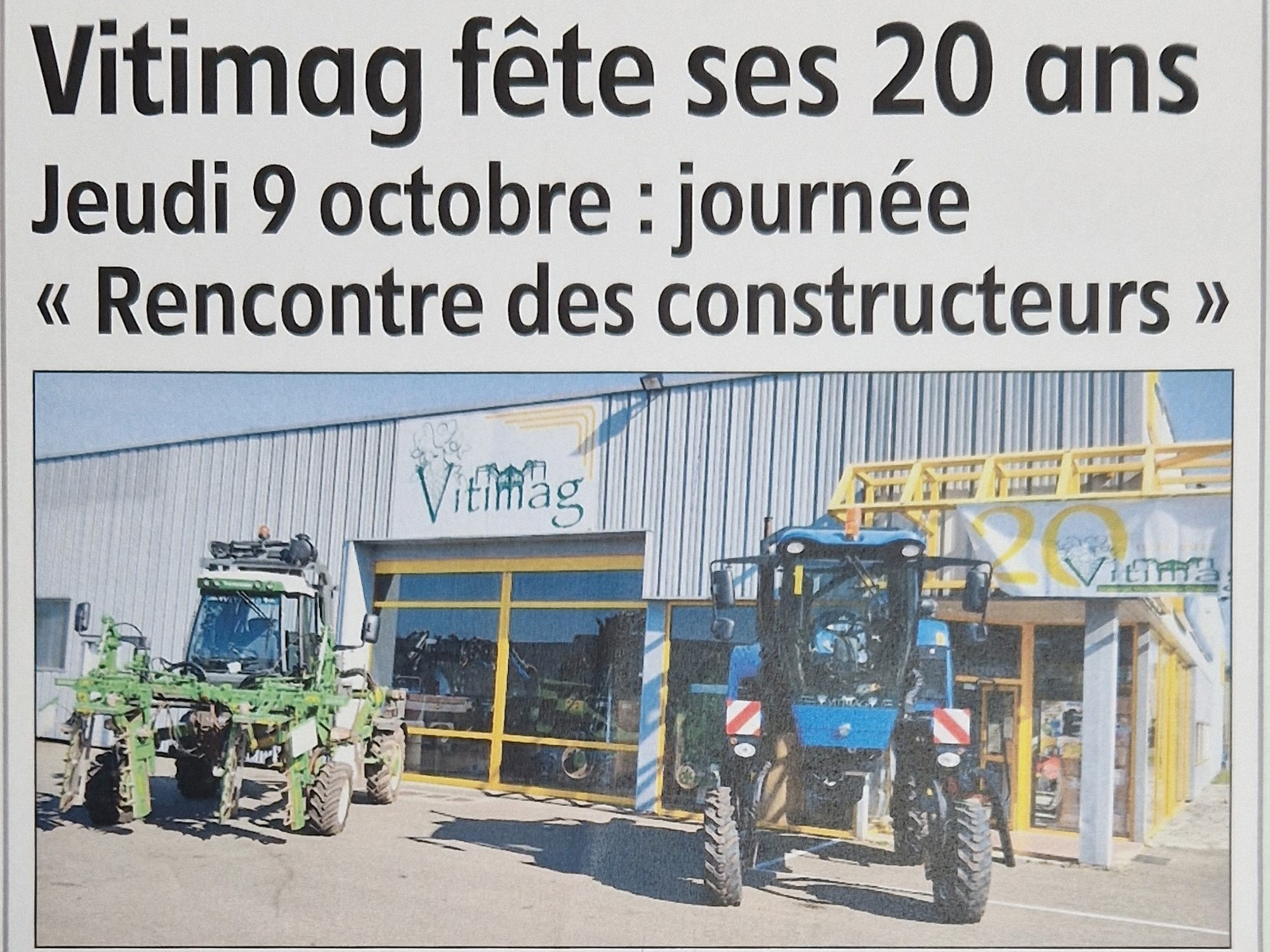 Annonce dans le journal pour la fête des 20 ans de Vitimag